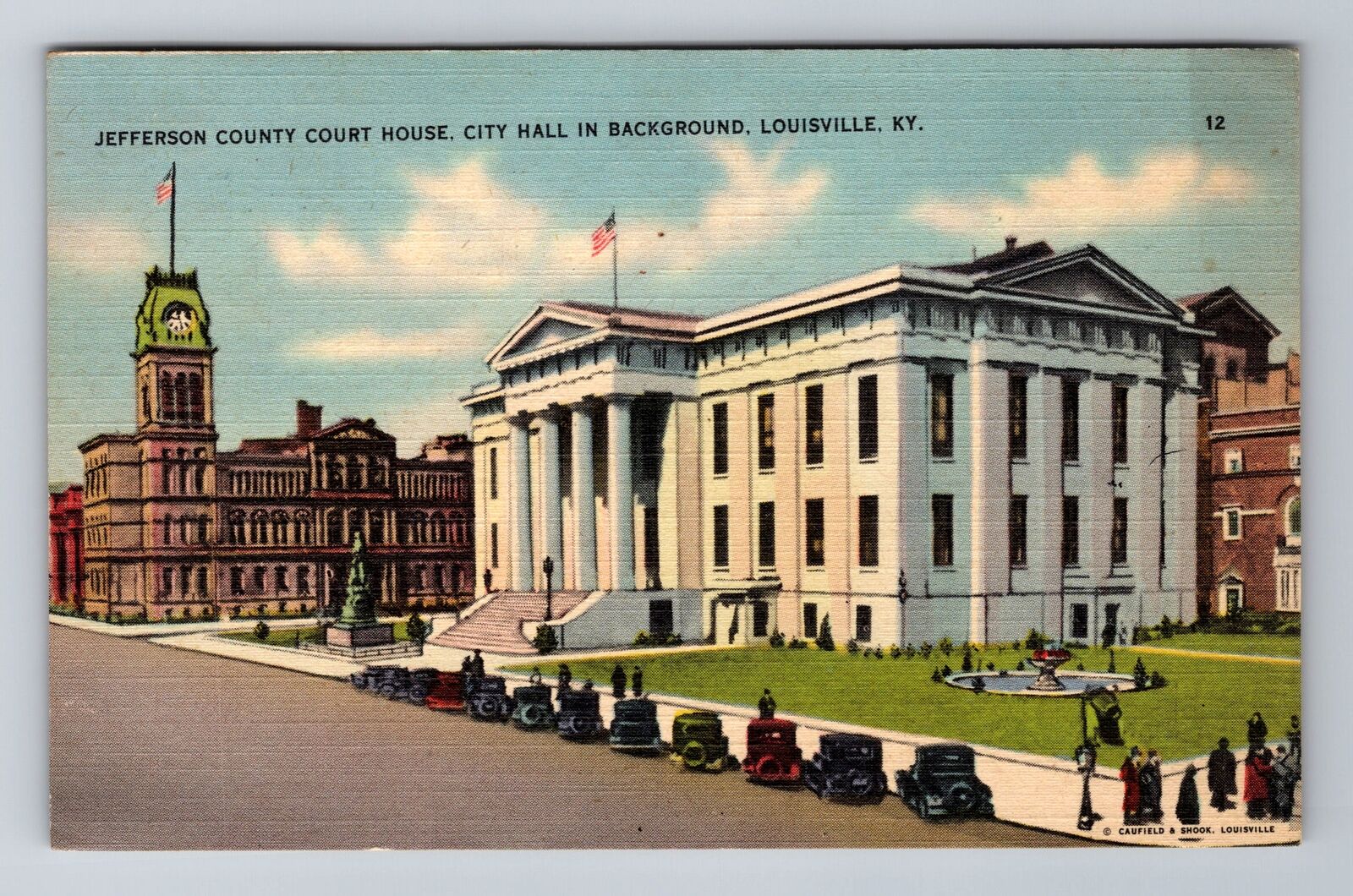Louisville KY-Kentucky, Jefferson County Court House, Vintage c1942 Postcard