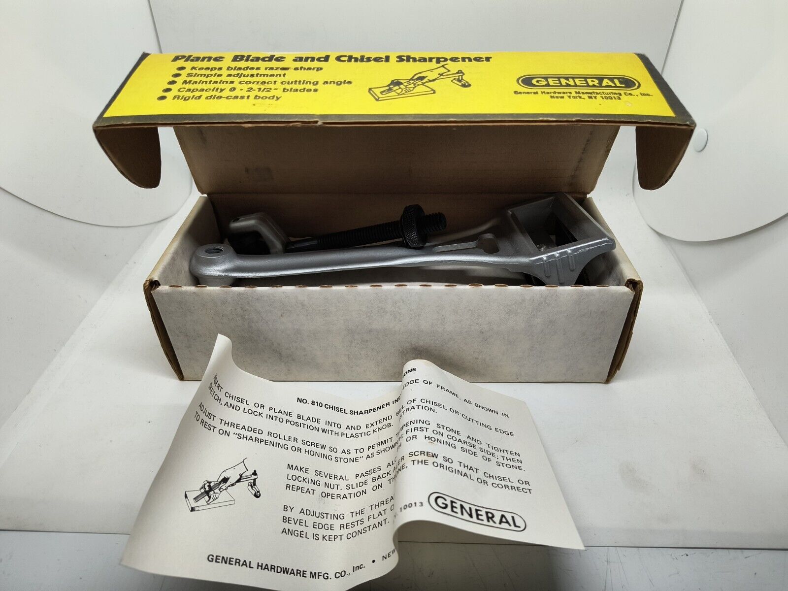 Vintage General No 810 Plane And Chisel Blade Sharpener Original Box NOS