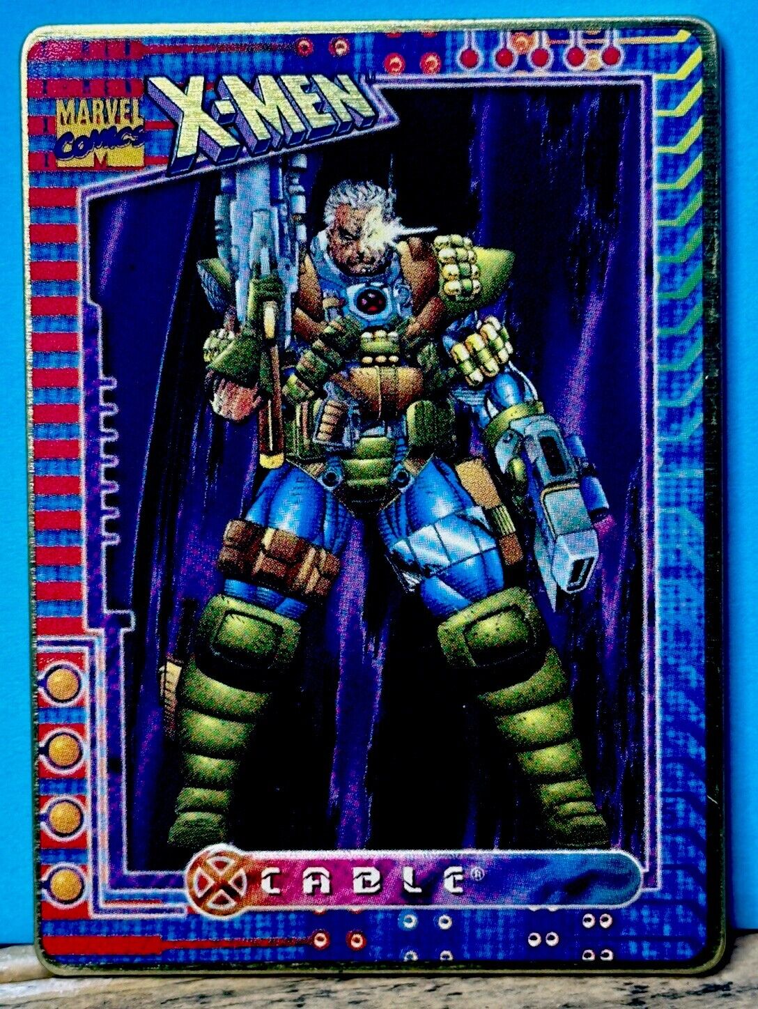 RARE X-Men MARVEL METAL CARD Cable  /12000 SSP - GOLD 90’s Metal