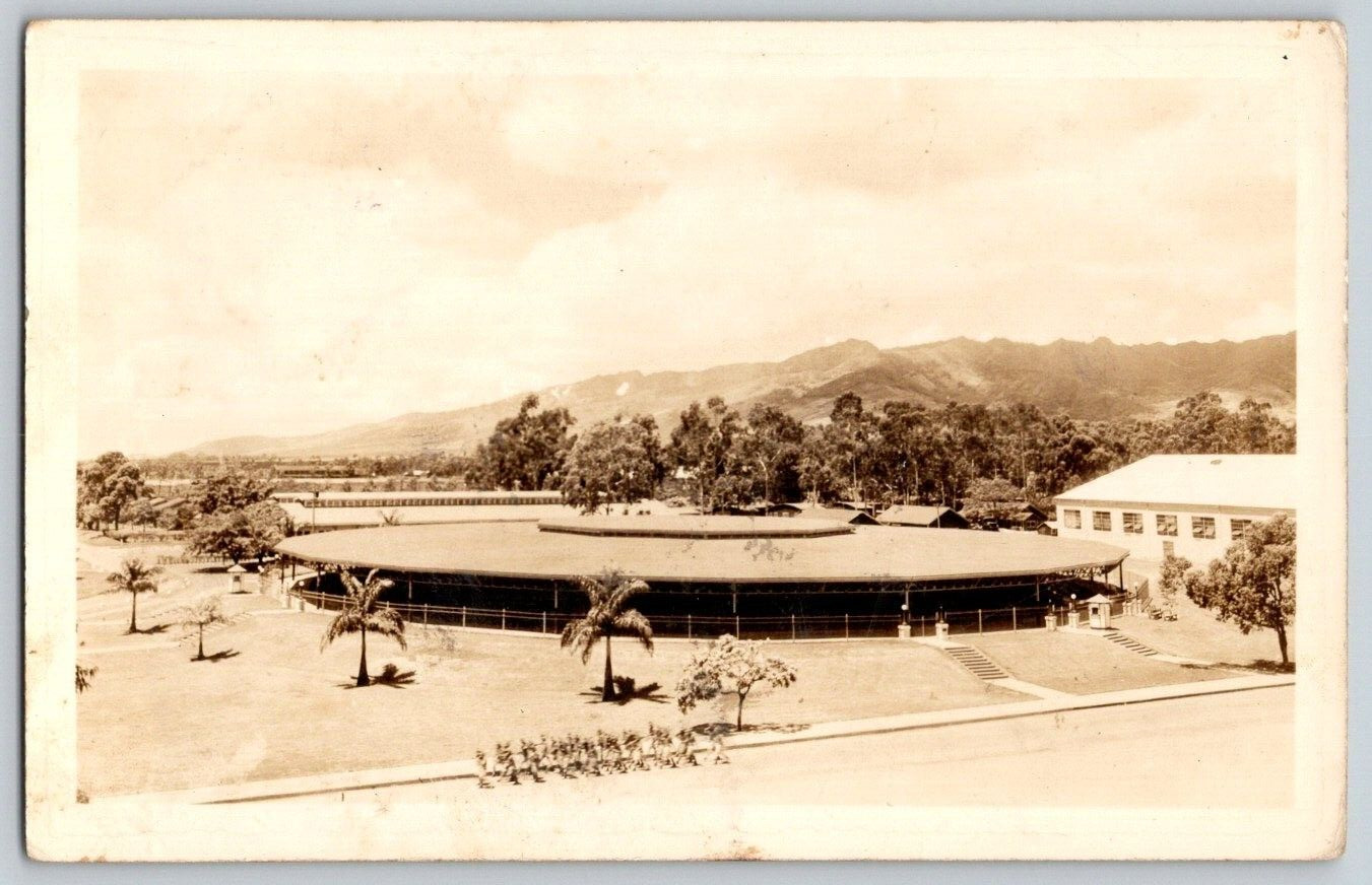 RPPC Postcard~ The Boxing Bowl~ 1939 Honolulu, Hawaii Schofield Barracks Cancel