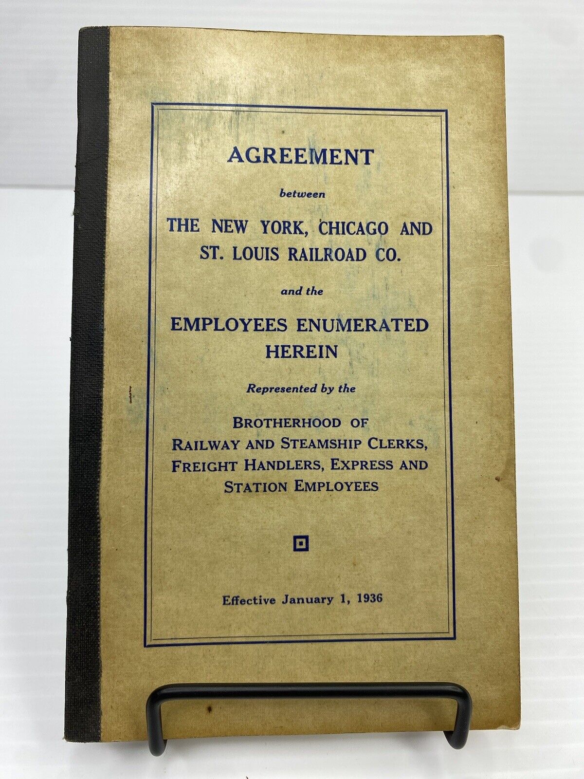 1936 New York Chicago & St Louis Railroad Co Agreement Brotherhood of Railway