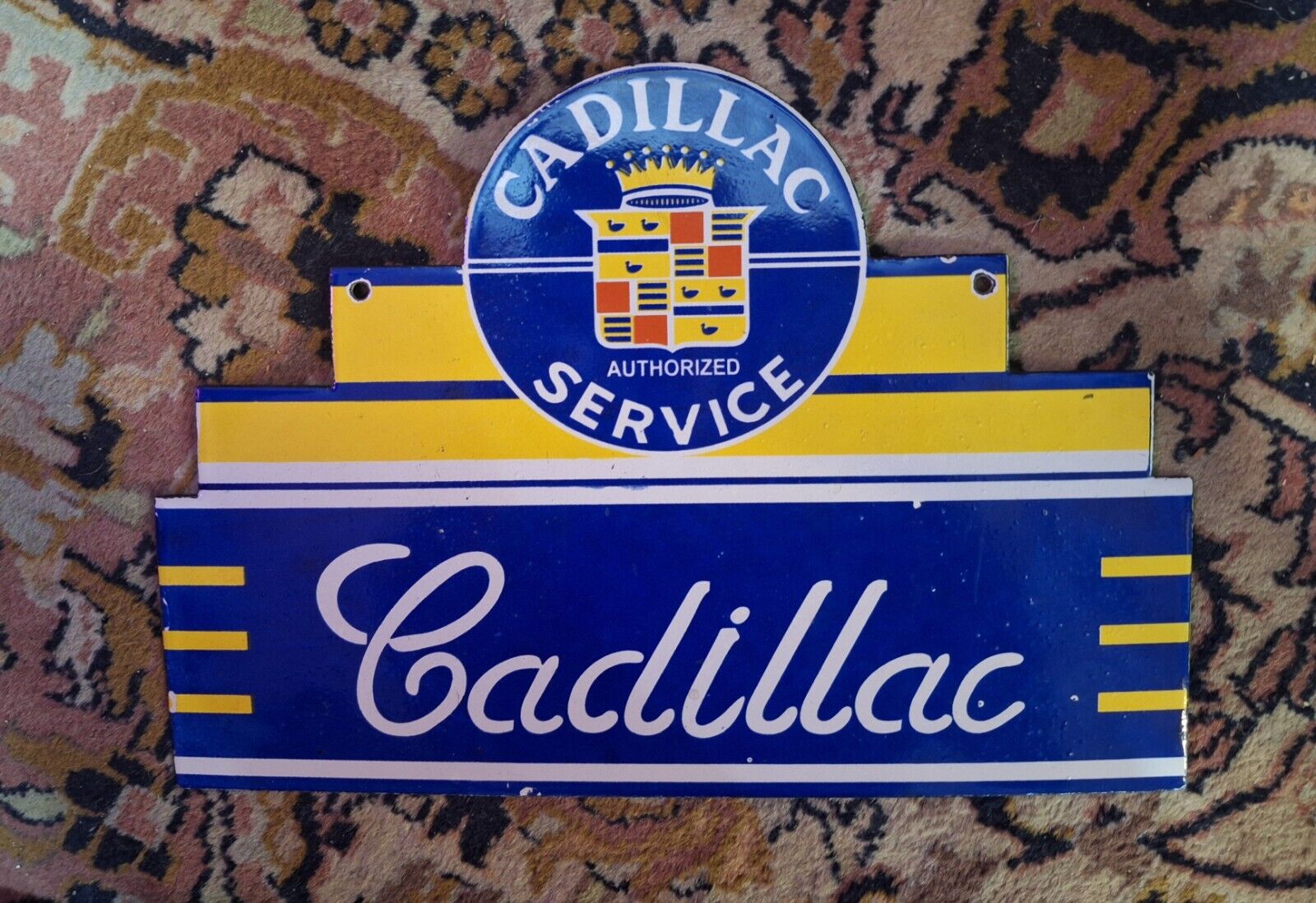 Porcelian Cadillac Authorized Service Antique Sign