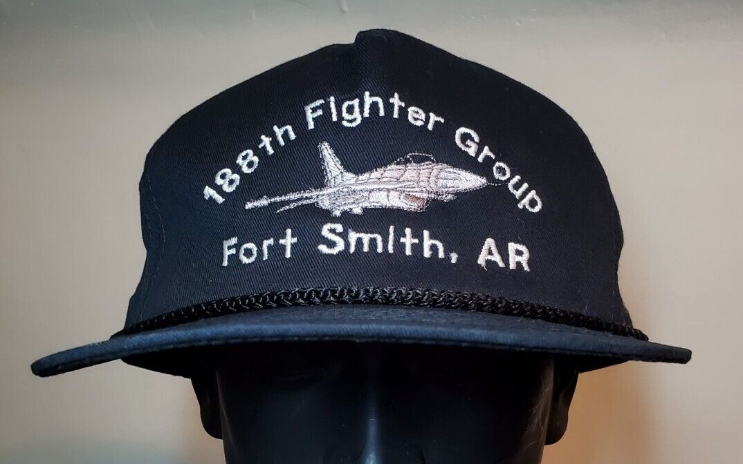 RARE Vintage 188th Fighter Group Trucker Hat Fort Smith Arkansas Cap US Military