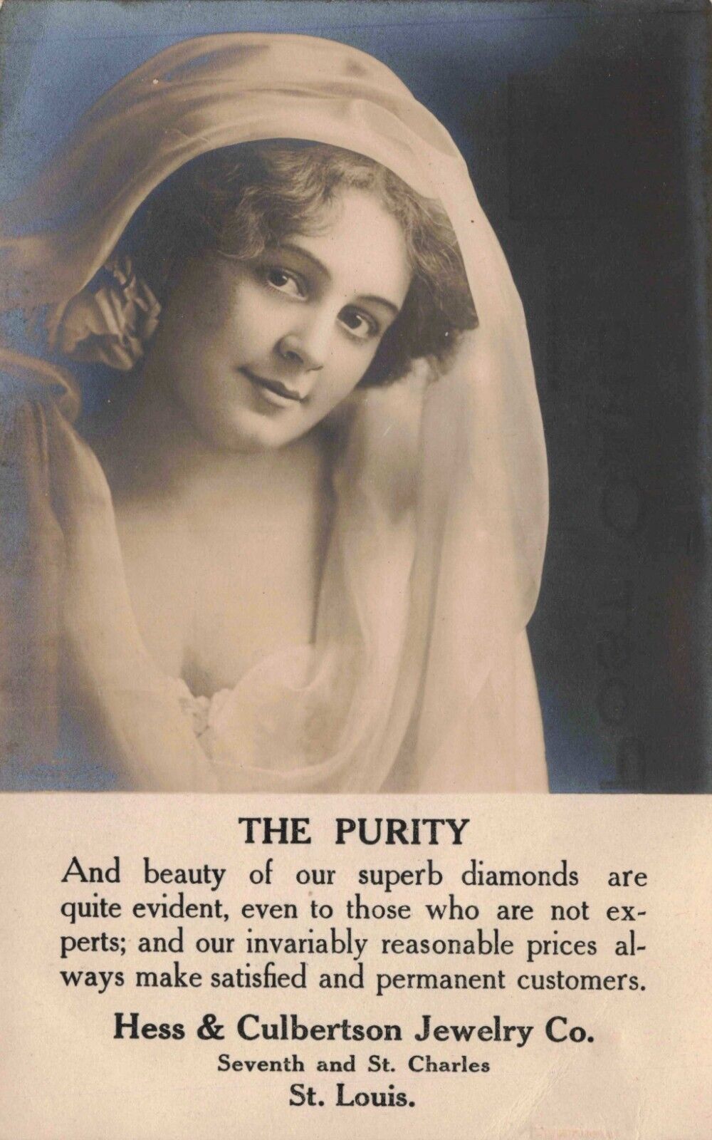 St Louis Missouri Hess & Culbertson Jewelry Co Vintage Advertising Postcard