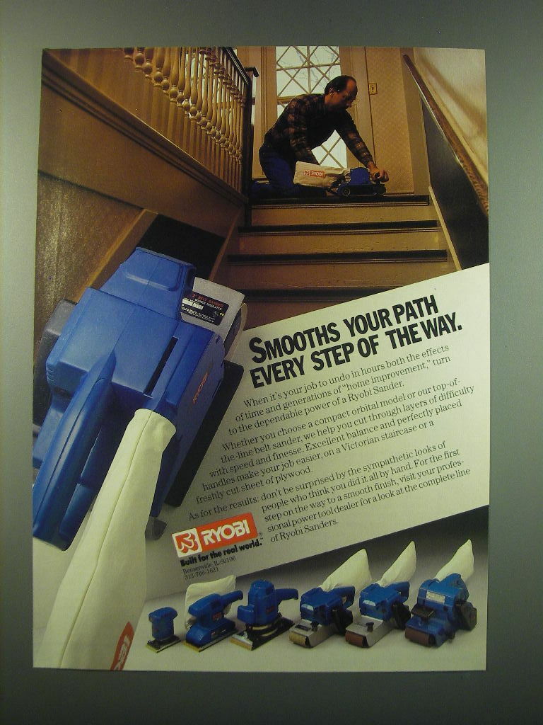1988 Ryobi Sanders Ad - Smooths your path every step of the way