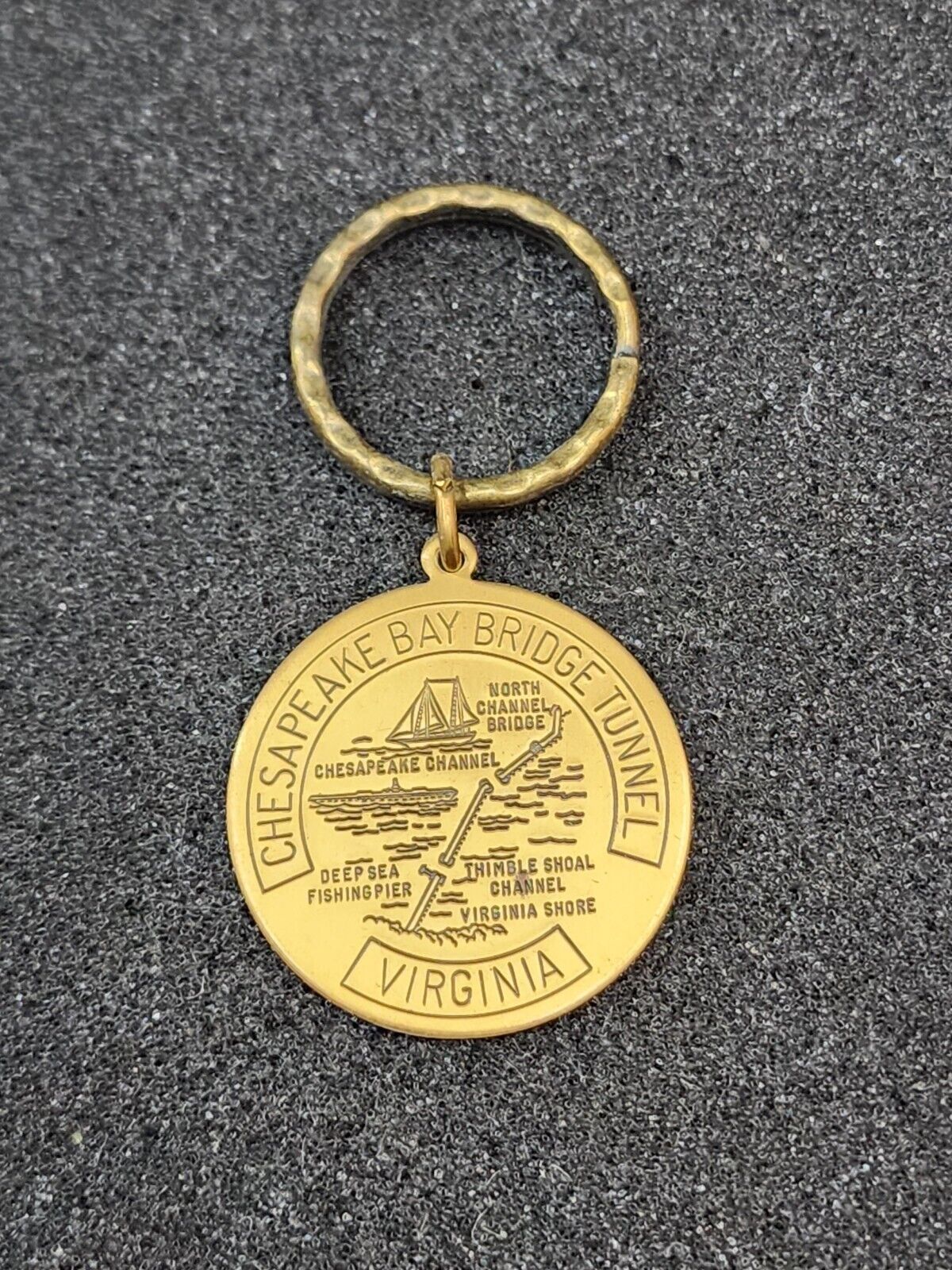 Vintage Chesapeake Bay Bridge Solid Brass Key Chain
