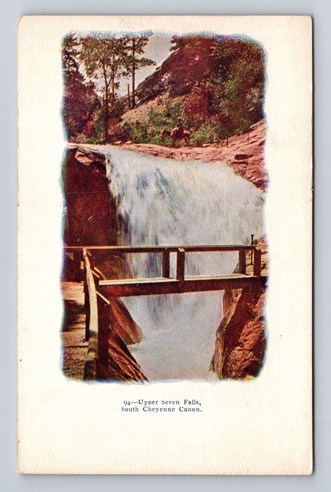 South Cheyenne Canon CO-Colorado, Upper Seven Falls, Antique Vintage Postcard