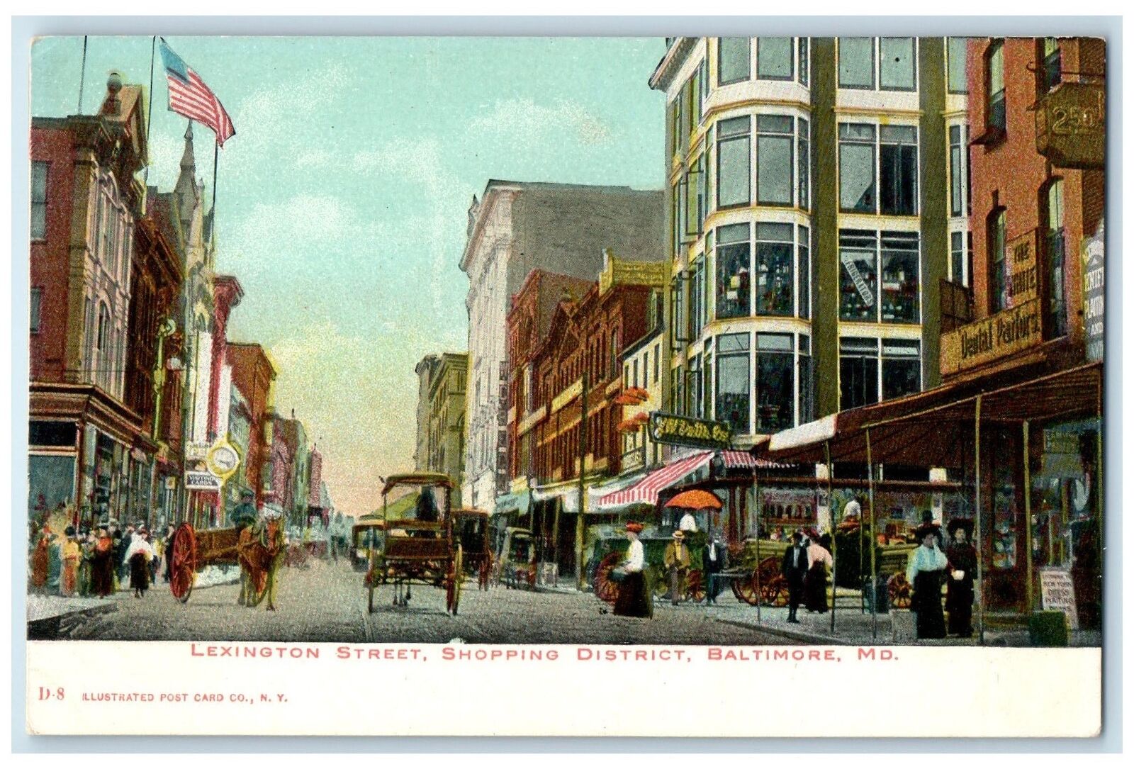 c1905's Lexington Street Shopping District Baltimore Maine ME Unposted Postcard