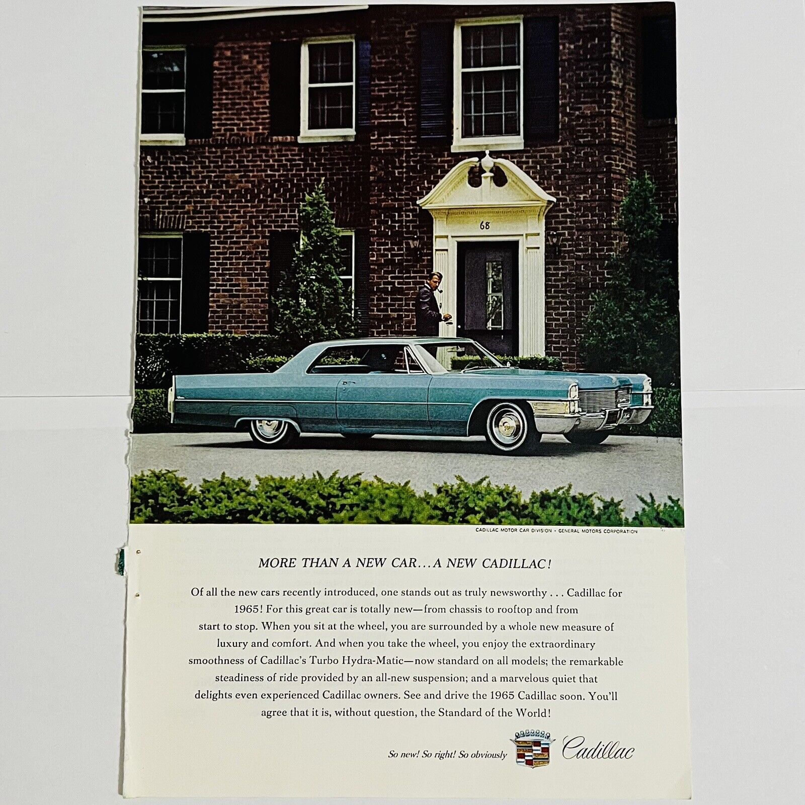 Vintage 1965 Cadillac Coupe DeVille Magazine Print Ad General Motors 10\