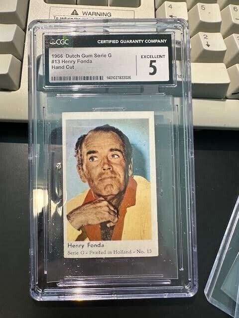 Henry Fonda   1965  Dutch Gum  Serie F  Card  Rare Version.  CGC 5 EX