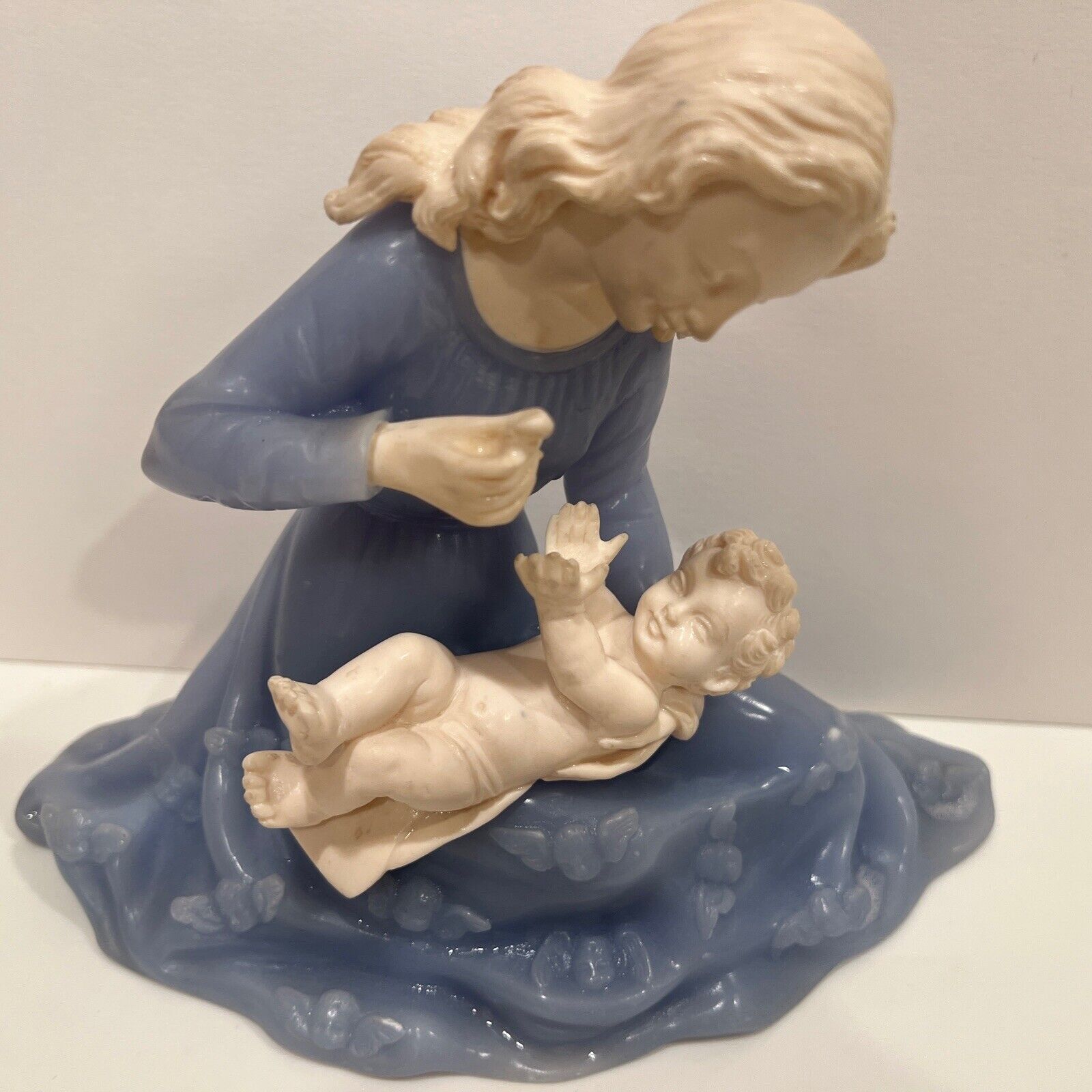 Vintage Alabaster Resin Bianchi Gino Ruggeri Italy Madonna Mary and Child Jesus 