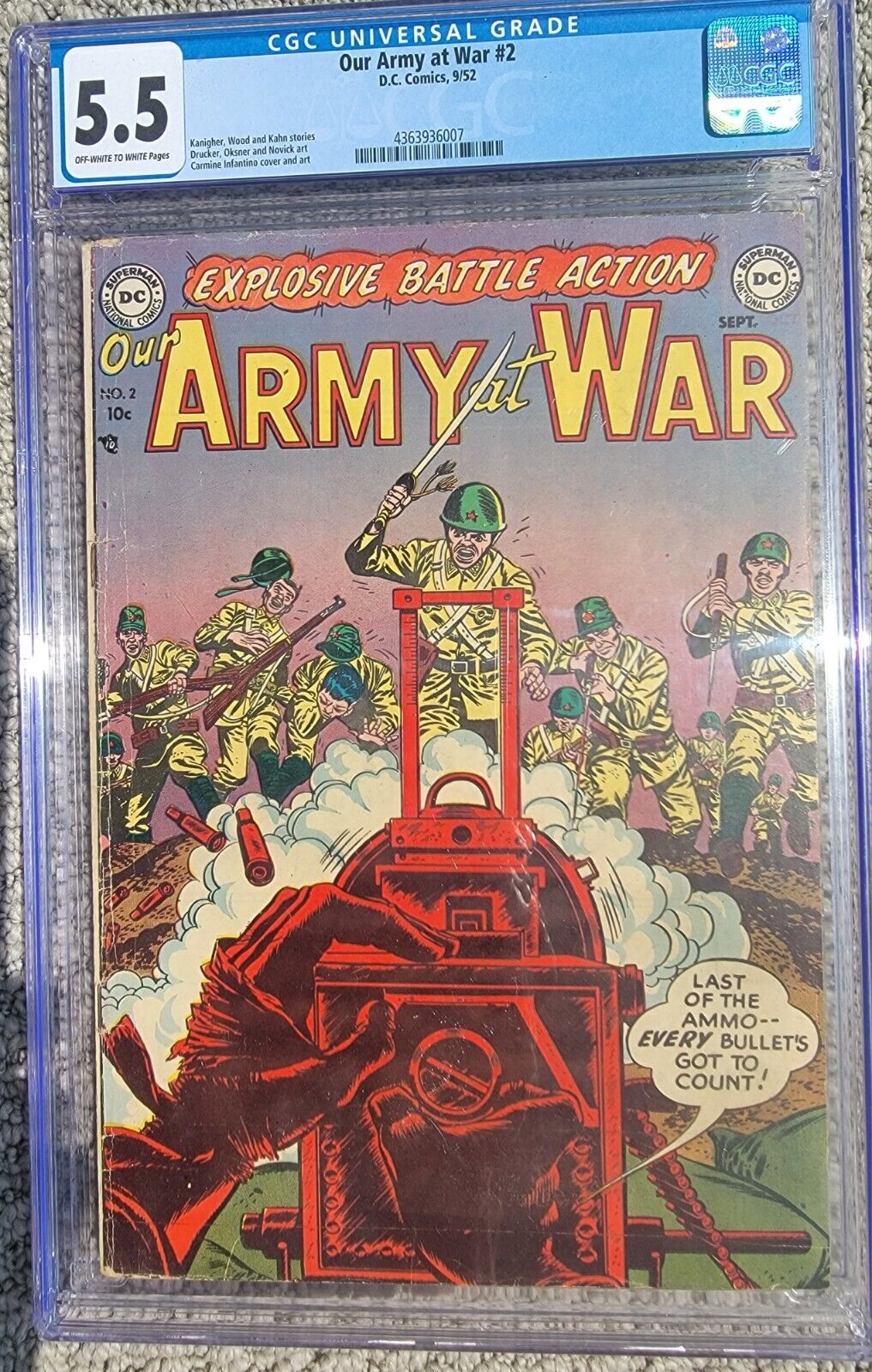 Our Army At War 2  Carmine Infantino Cover-Low Census 5th Highest Grade
