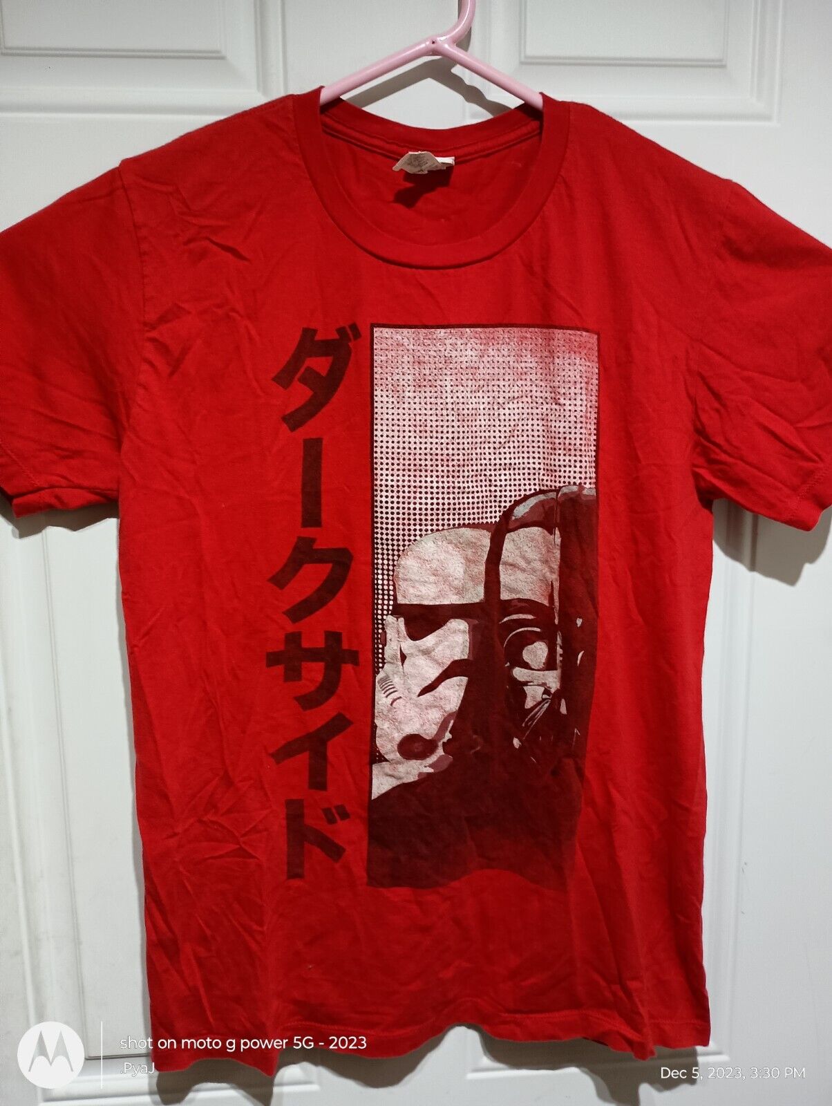 VTG Star Wars Darth Vader Japanese Red Cotton T shirt Size Large Lucasfilm