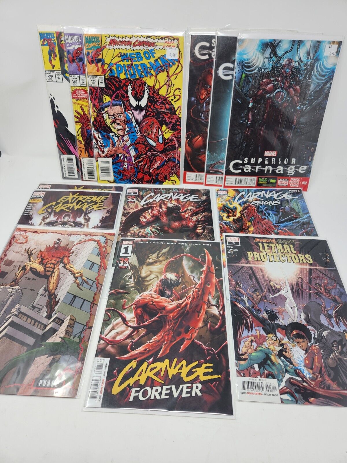 Mixed Carnage 13 Comic Book Lot Maximum Superior Extreme Forever Reigns Absolute