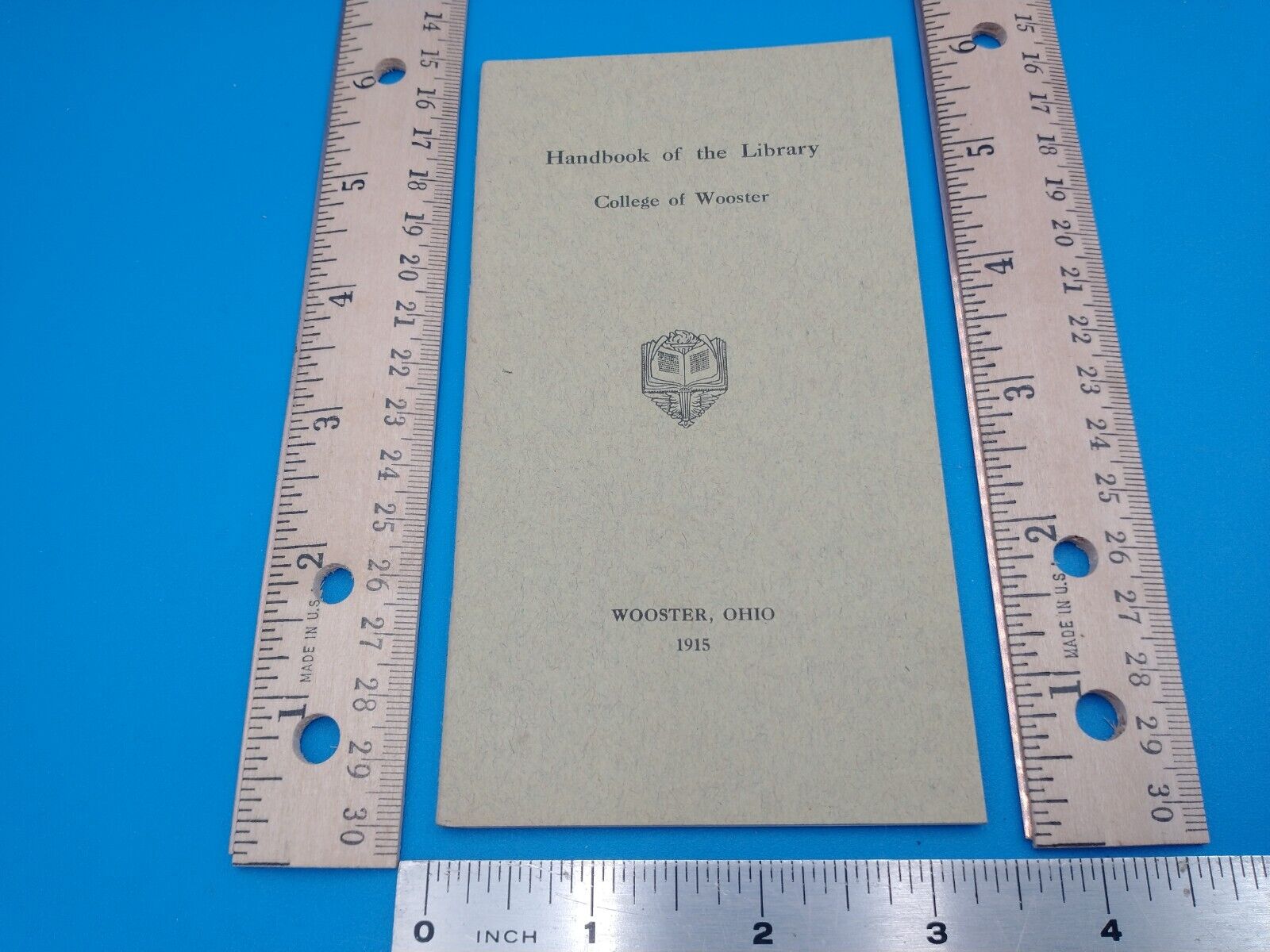 Vintage 1915 Handbook of the Library College of Wooster. Wooster, Ohio  OH #Z867