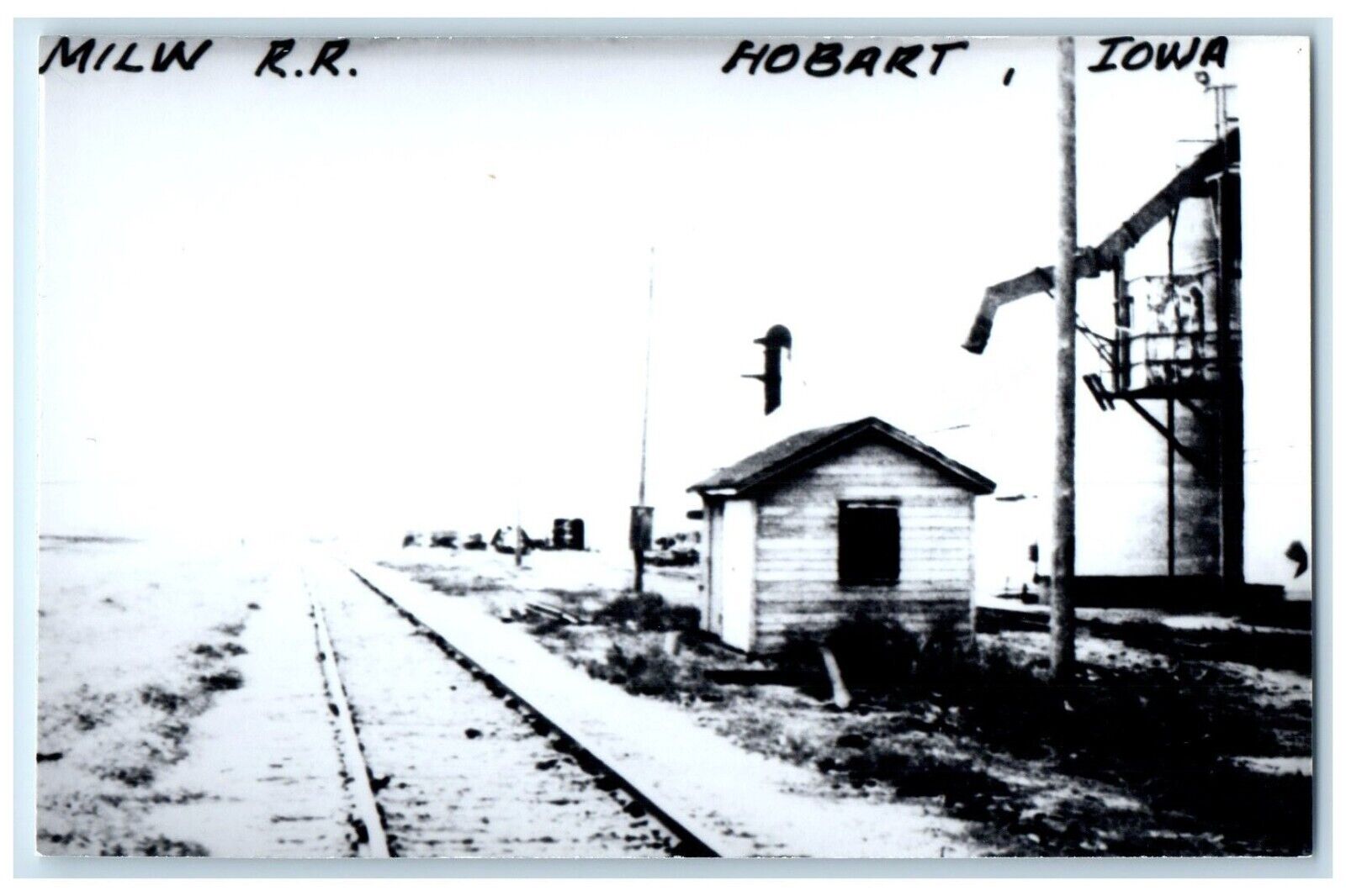 c1960\'s MILW Depot Hobart Iowa Railroad Train Depot Station RPPC Photo Postcard