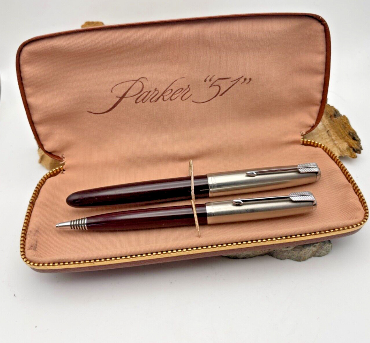 Vintage (1950s) Parker 51 Flighter Fountain pen and pencil set orig box--1244.24