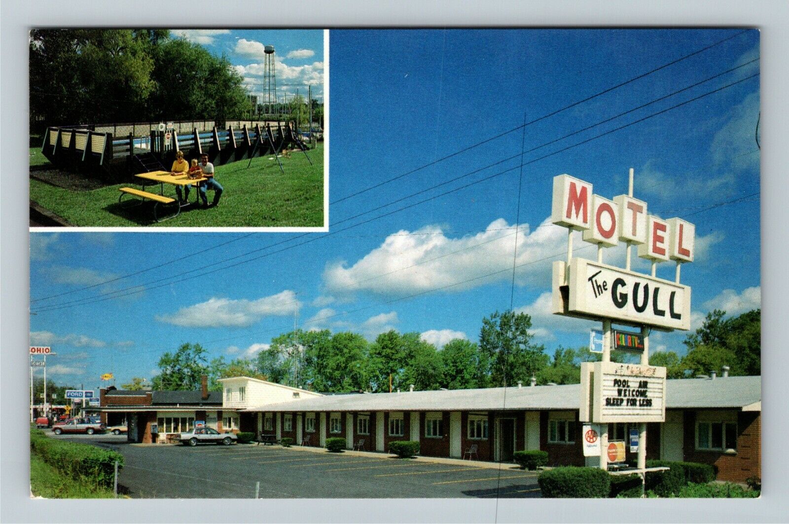 Huron OH-Ohio, The Gull Motel, Advertisement, Hotel, Outside, Vintage Postcard
