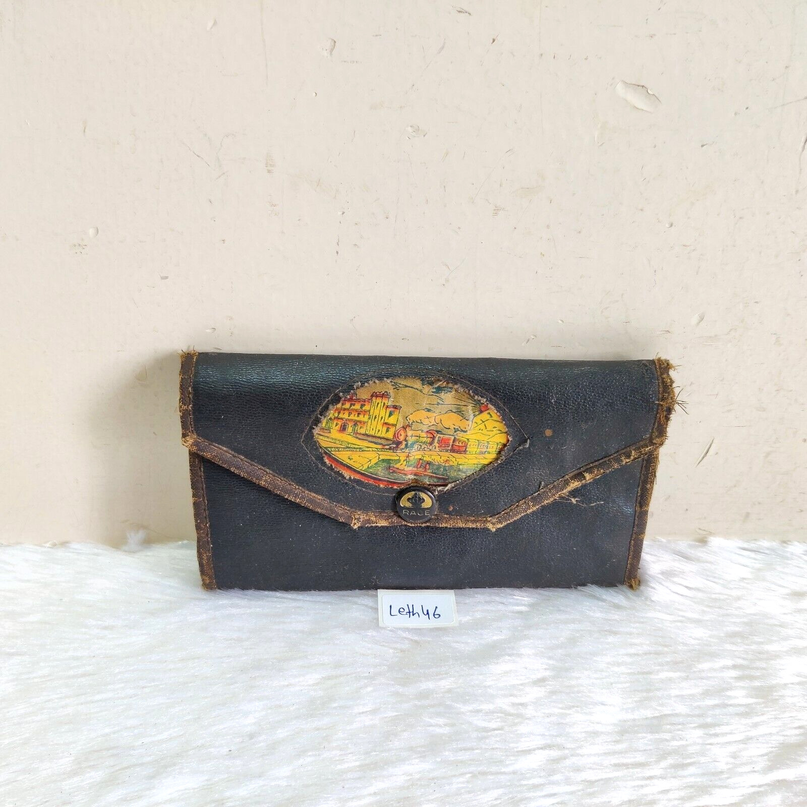 Vintage Race Leather Purse Multi Pocket Clutch Germany Collectible Rare Leth46