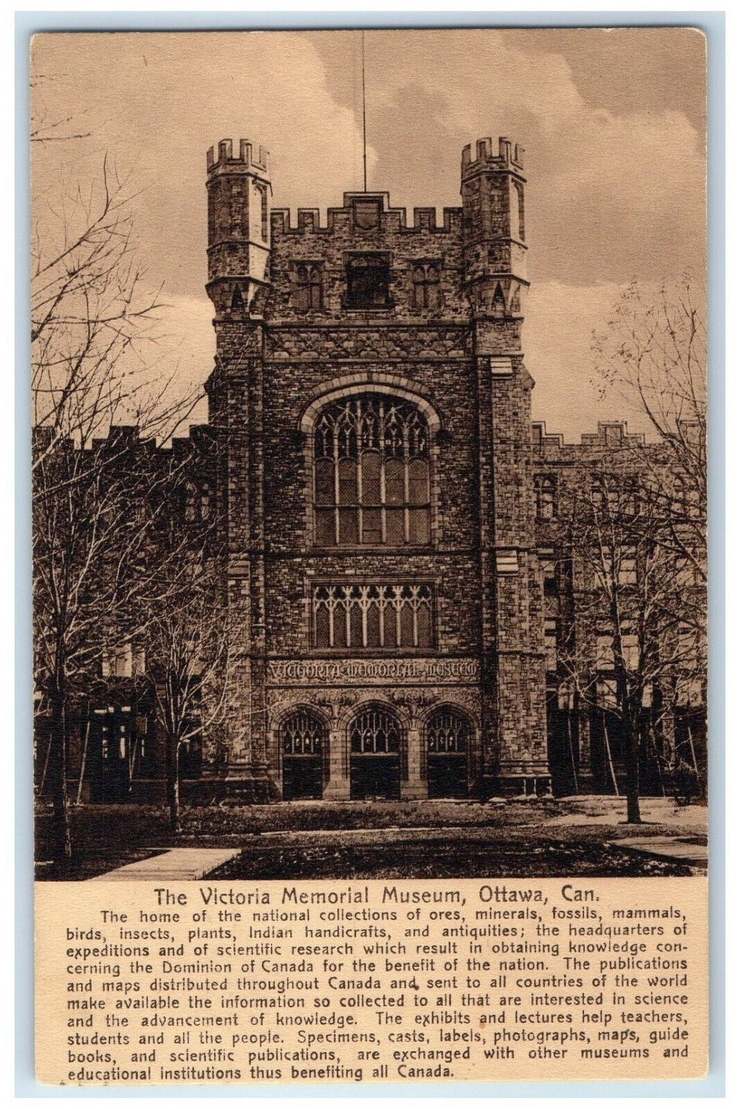 1915 The Victoria Memorial Museum Ottawa Ontario Canada Posted Postcard