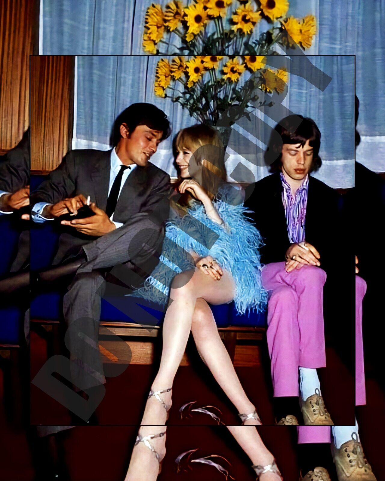 Mick Jagger Rolling Stones His Socks Marianne Faithfull Alain Delon 8x10 Photo