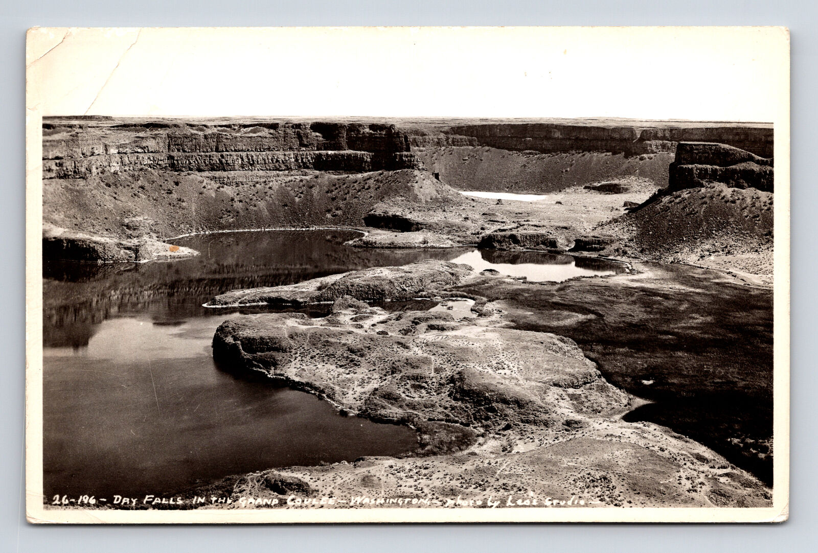 RPPC Dry Falls in the Grand Coulee Washington WA Real Photo Postcard