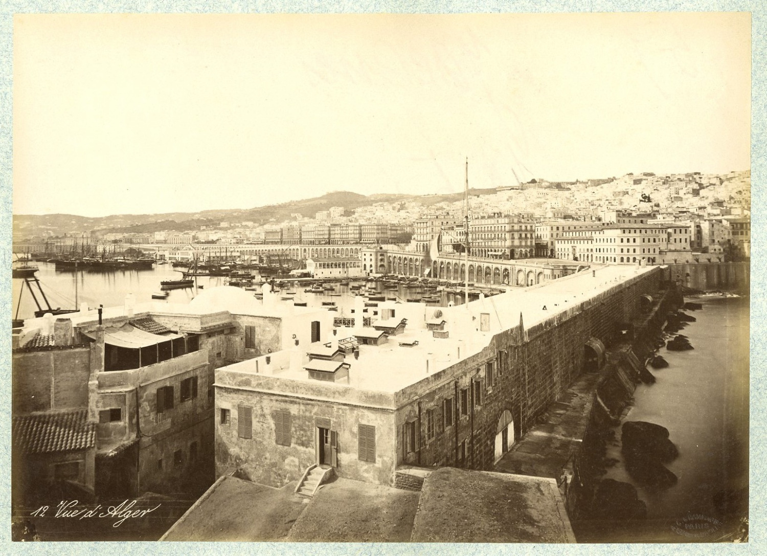 Algeria, view of Algiers Algeria. Vintage Albumen Print. Albumin Print 1