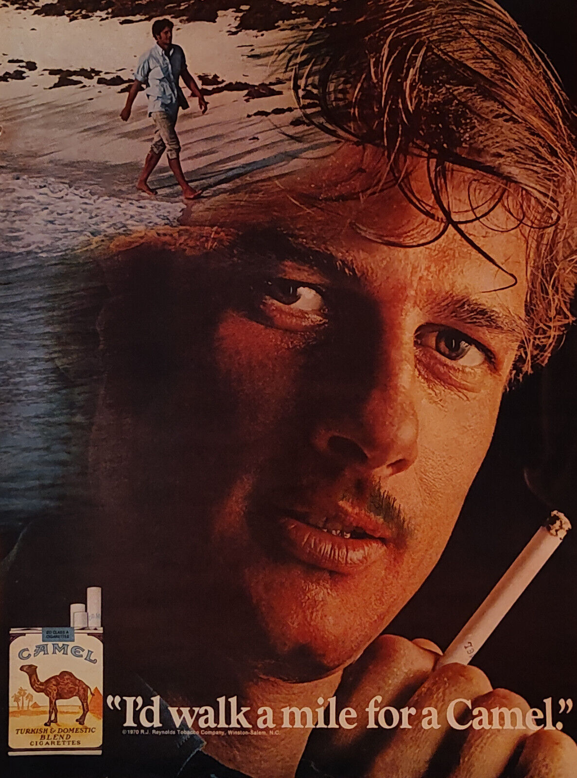 1970 Esquire Original Art Ad Advertisement I'd Walk A Mile For a CAMEL Cigarette