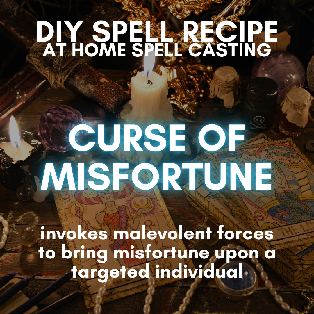 Malevolent Curse of Misfortune | Dark Magic Spell Kit | Black Candle
