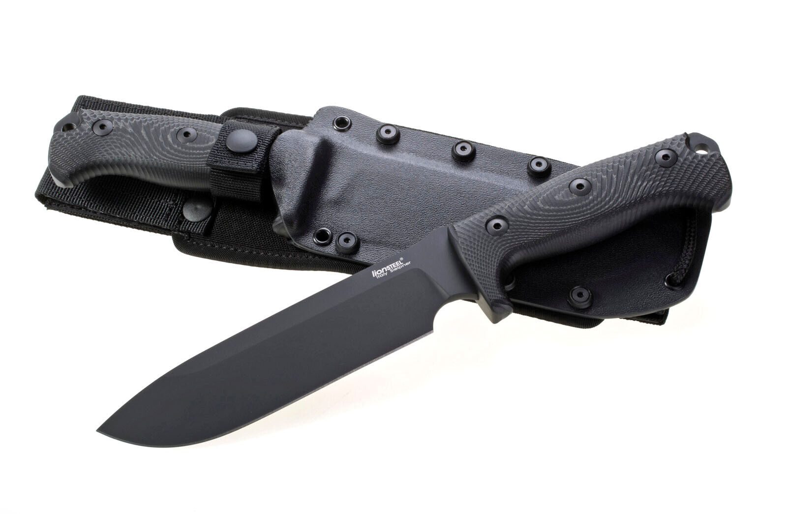 LionSteel Knives M7 MB Bushcraft Fixed Blade Knife Sleipner Steel Black Micarta