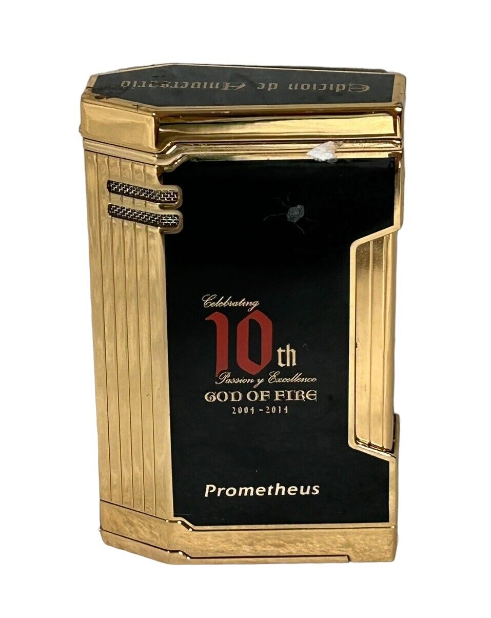 Prometheus Magma God Of Fire 20th Anniversary Cigar Lighter Gold Limited Edition