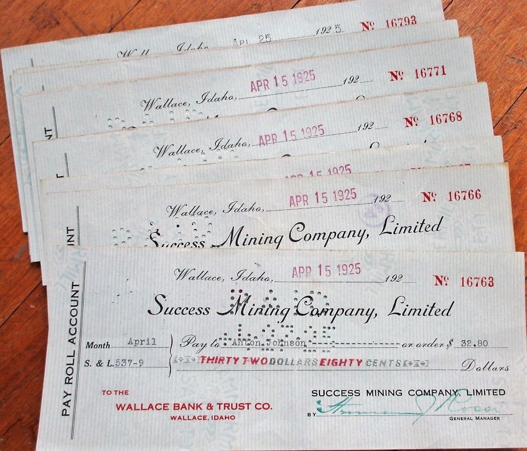 'Success Mining Company, Ltd.' 1920s Checks - 1000+ PIECES