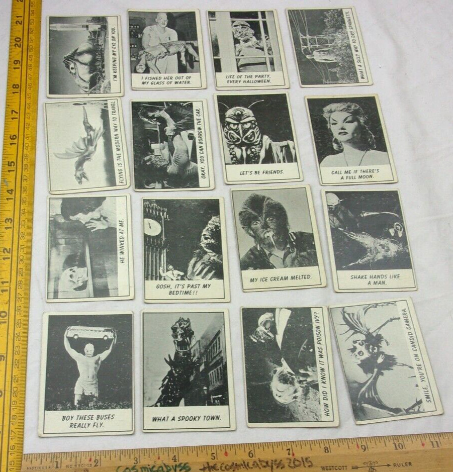 Monster Laffs lot of 16 cards 1966 Topps creatures