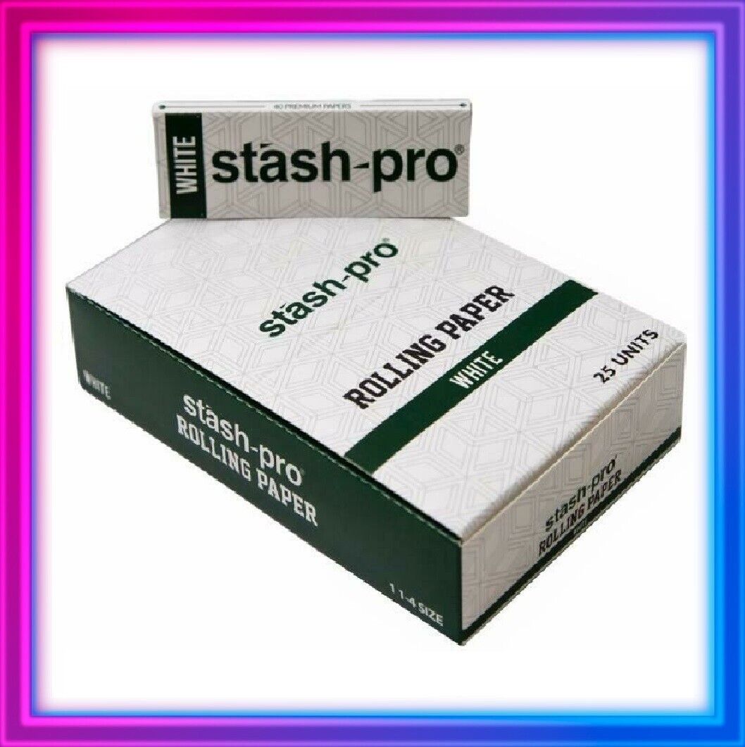Stash Pro Slim Organic Hemp Rolling Papers, 25 Pack, 40 Per Pack, Queen, White🔥