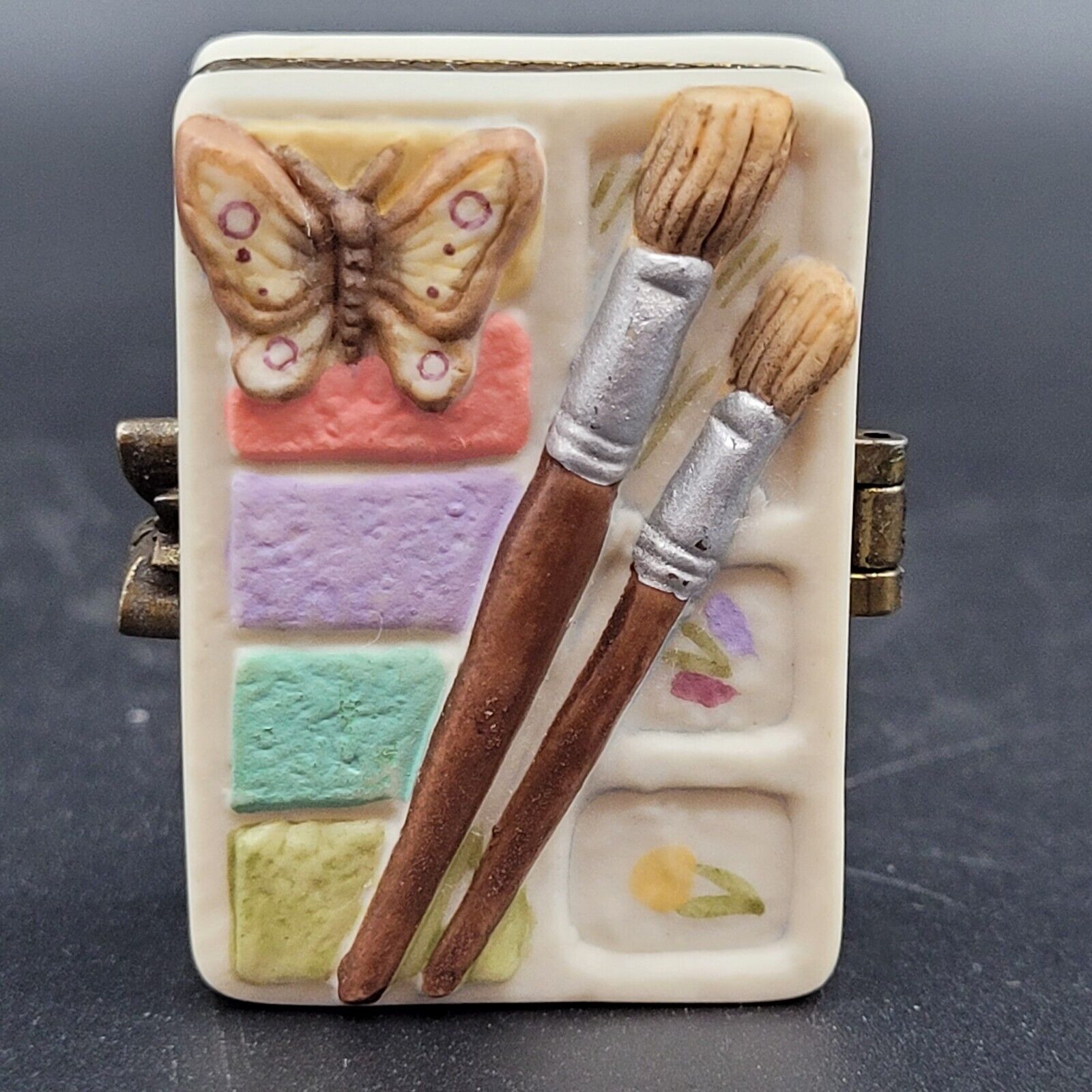 Vintage Hallmark M. Bastin Trinket Box ‘Caring People Paint Our Lives with Joy’