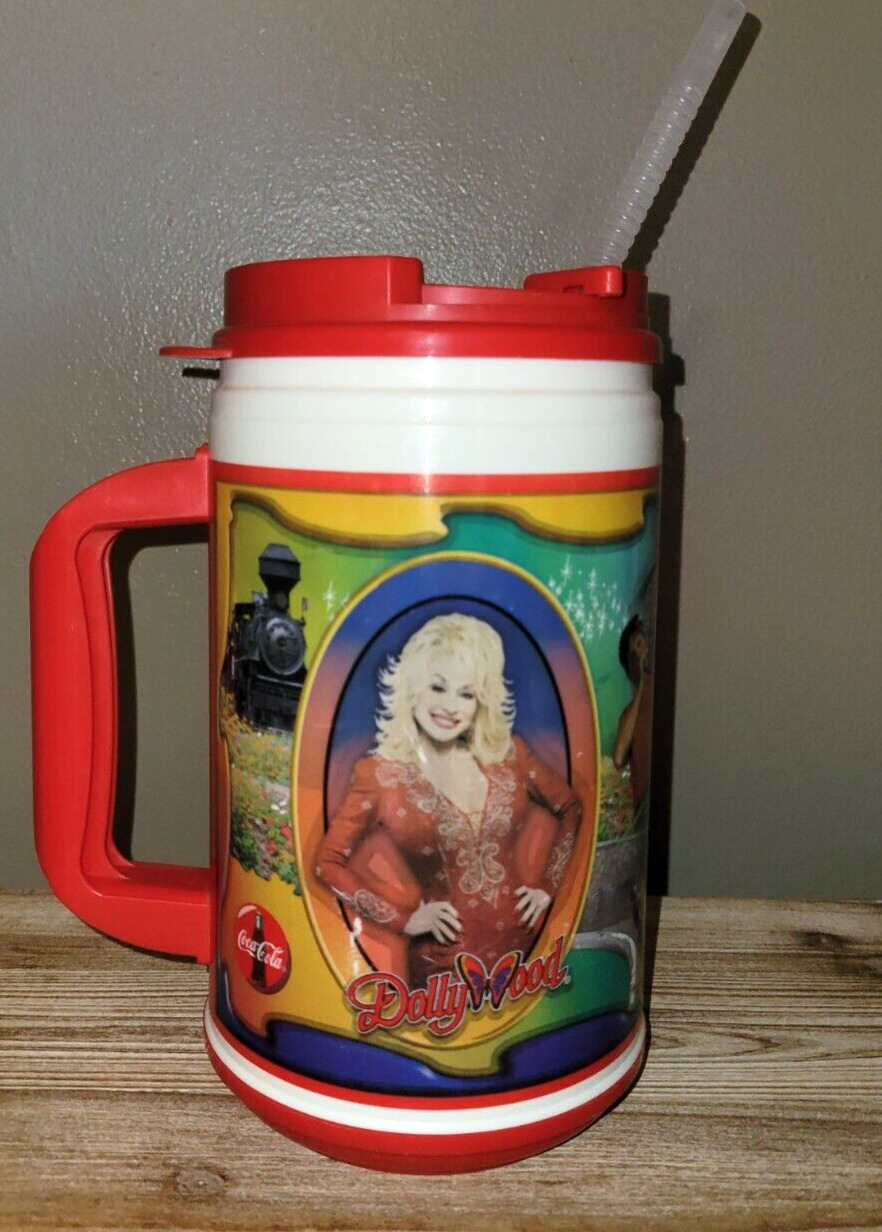 Dollywood 2004 32 oz. Insulated Mug with Lid and Straw Dolly Parton
