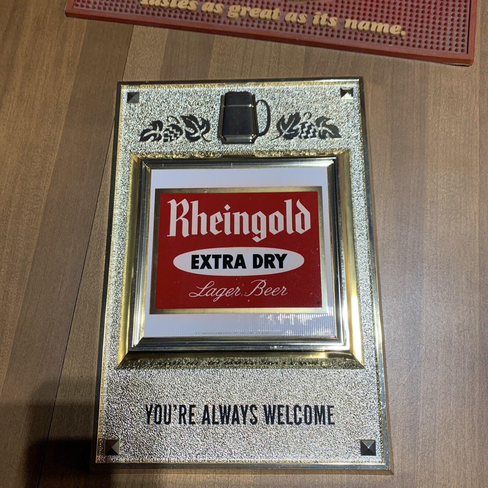 Vintage Rheingold “You’re Always Welcome” Beer Sign Advertising
