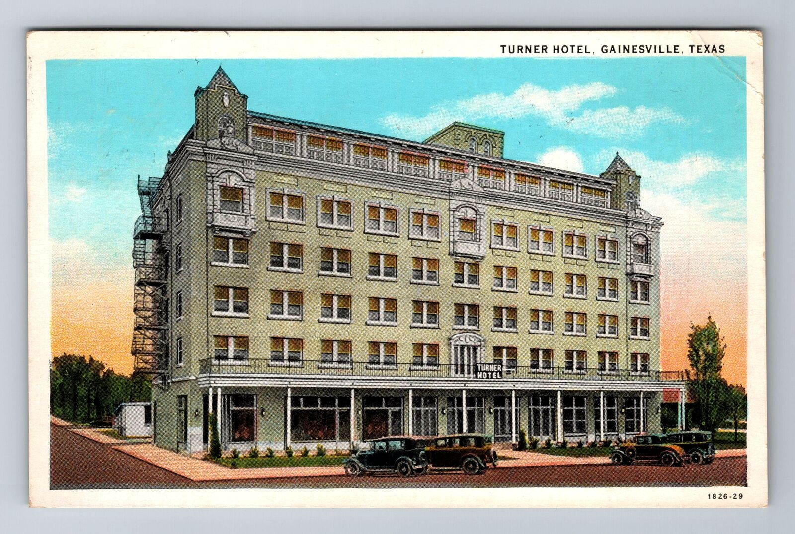 Gainesville TX-Texas, Turner Hotel, Advertising, c1935 Antique Vintage Postcard