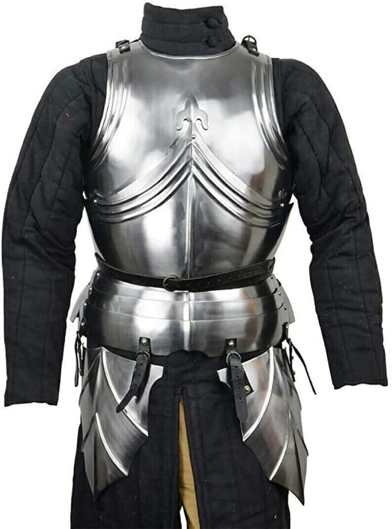 Medieval Late Gothic Armor Cuirass with Tassets Silver BEST Halloween GIFT ITEM