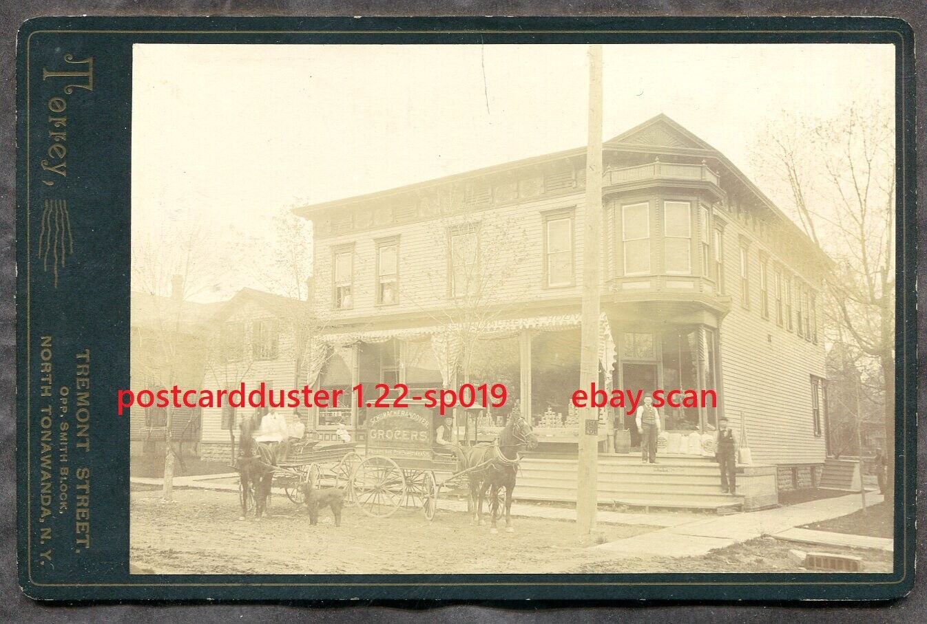 USA Tonawanda Buffalo 1880s Cabinet Photo. Schumacher & Hoover Store Front Wagon