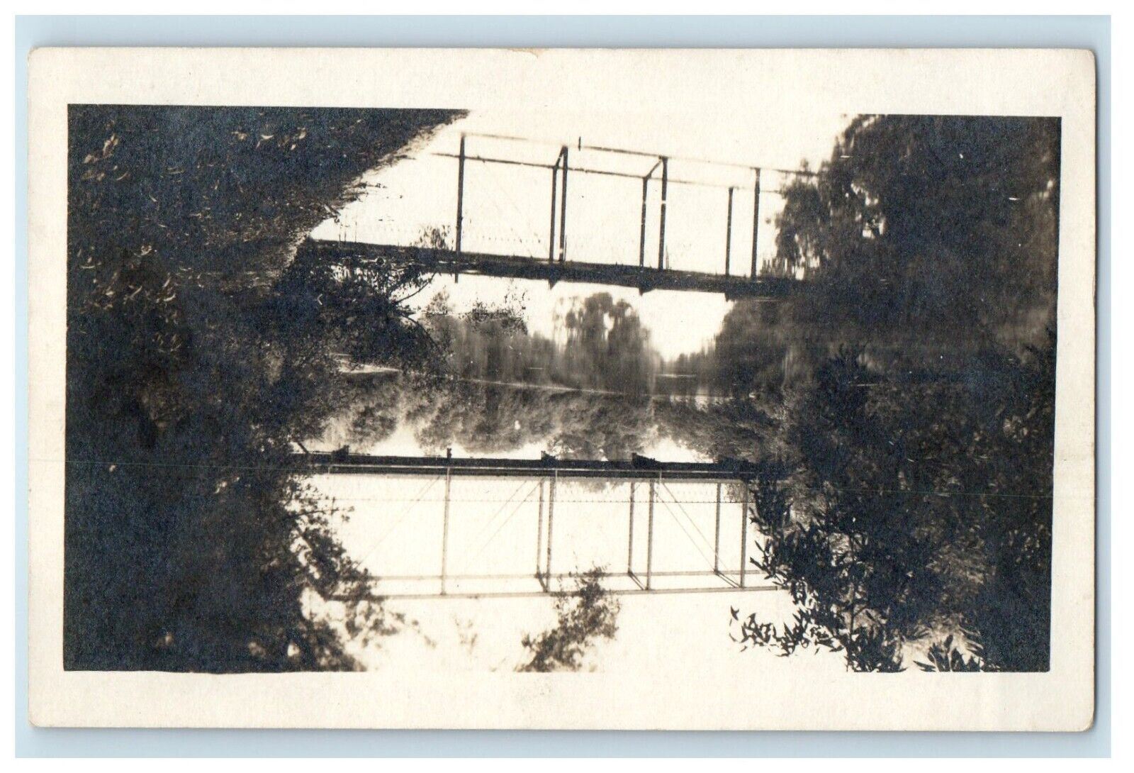 c1910's Water Valley Bridge Mirror Lake Hamburg New York NY RPPC Photo Postcard