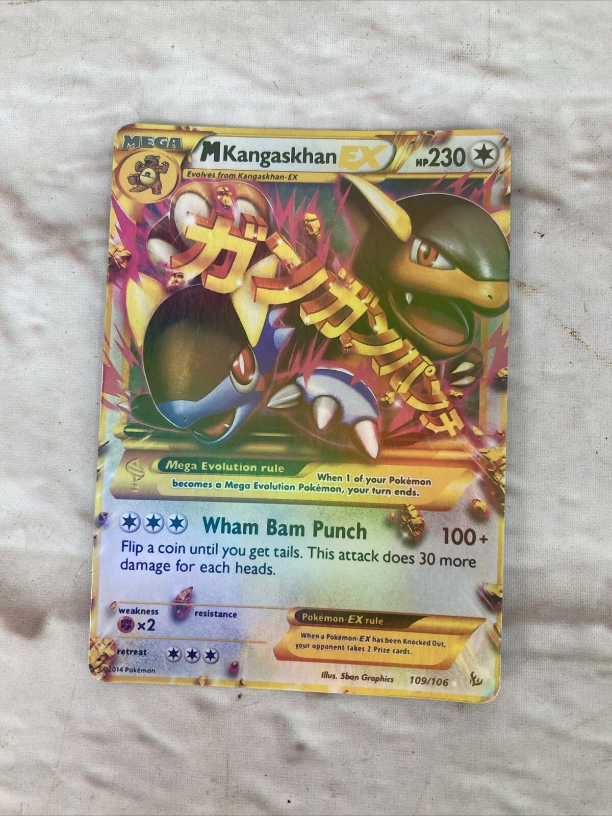Pokémon Mega Kangaskhan EX trading card Holo finish 2014 109/106