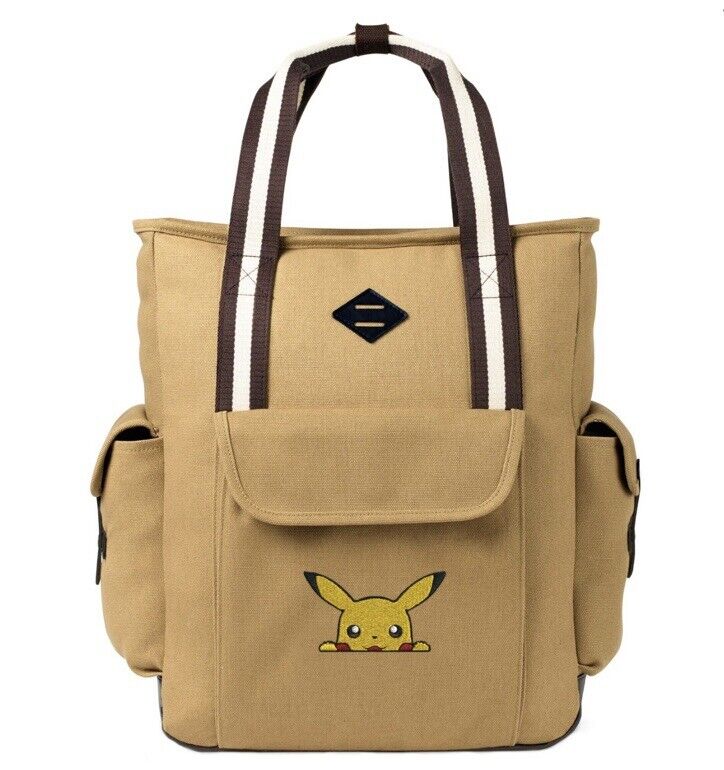 1  Pikachu Pokemon Embroidered Designer Premium Convertible Tote Backpack