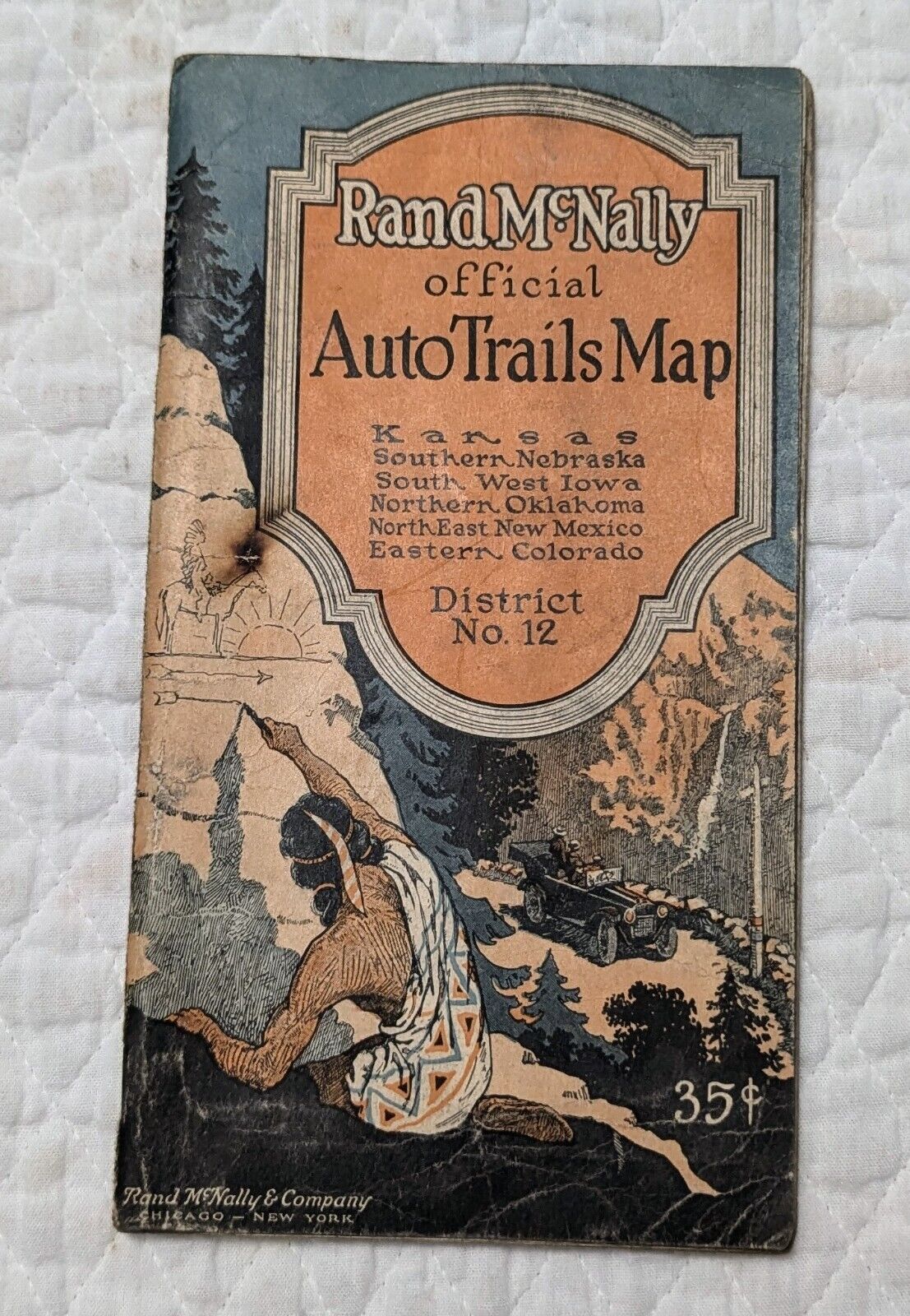 1921 RAND McNALLY Official Auto Trails Map District No 12 Booklet Only 