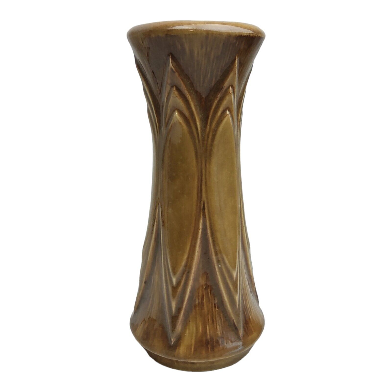 Vintage Mid Century Modern Hand Painted Ceramic Lotus Leaf Vase MCM