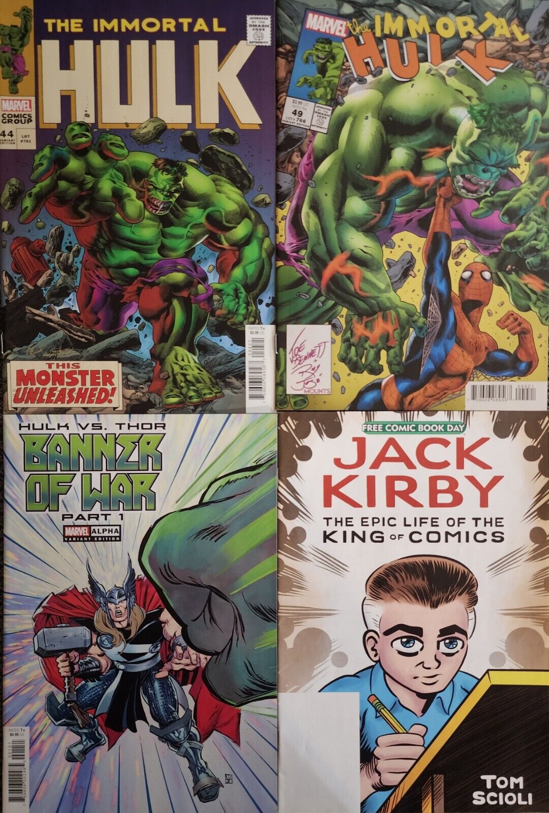 Immortal Hulk #44 49 Part 1 Bennett Homage Var Marvel Comic Book Lot Thor Kirby
