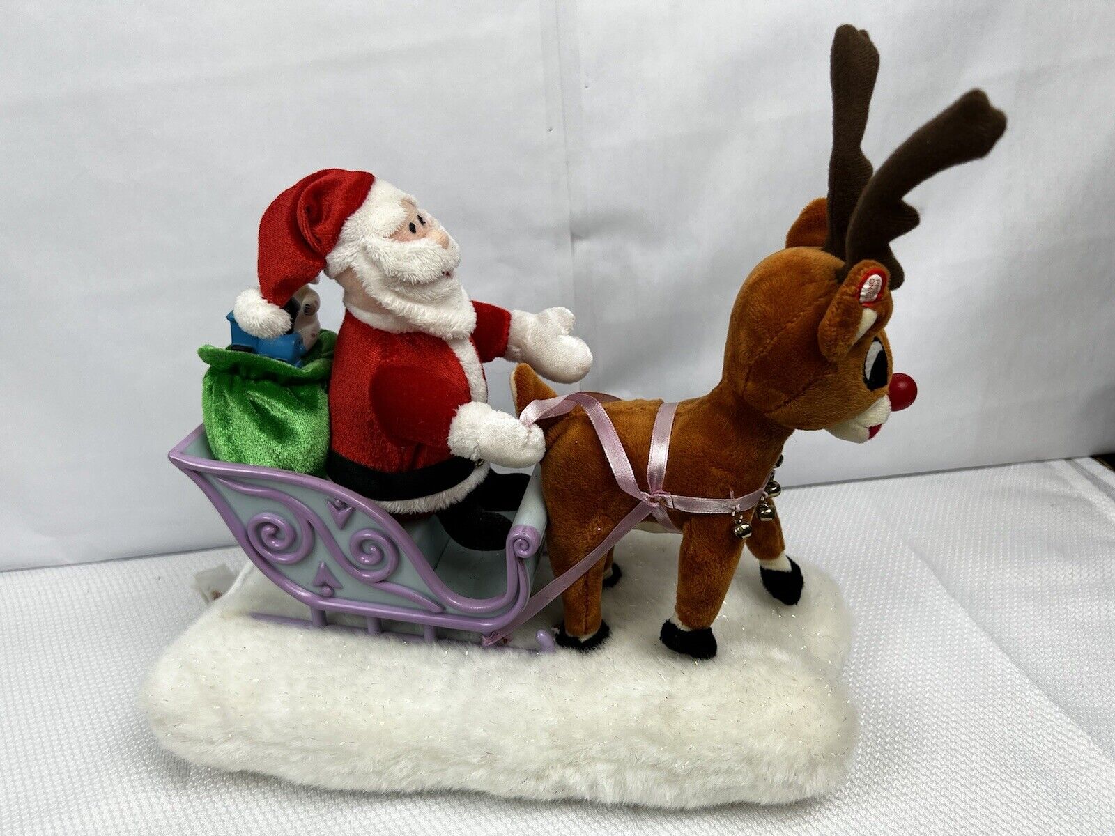 Gemmy Industries 1964 renewed 1992 Classic Rudolph the Red Nose Reindeer w/Santa