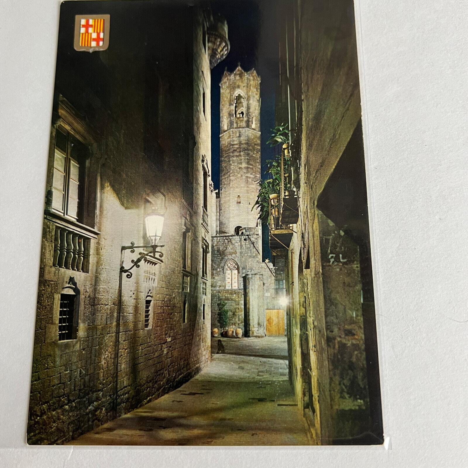 Barcelona Gothic Quarter at Night Postcard