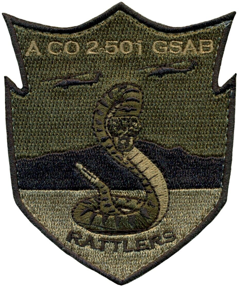 US ARMY A Co. 2-501st GENERAL SUPPORT AVIATION BATTALION - RATTLERS - PATCH -OCP