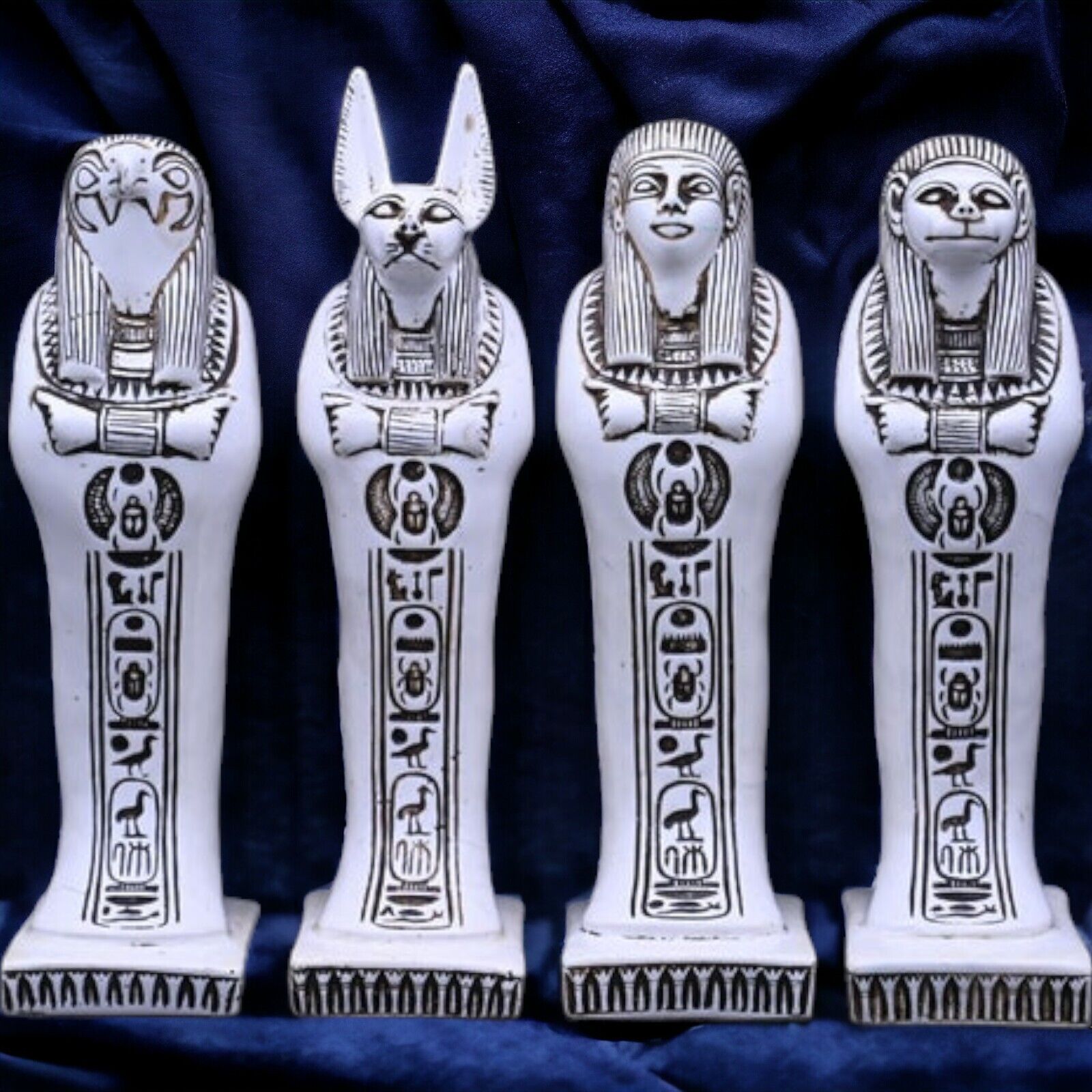 Authentic Handcrafted Sons of Horus Statues | Ancient Egyptian Deities Sculpture
